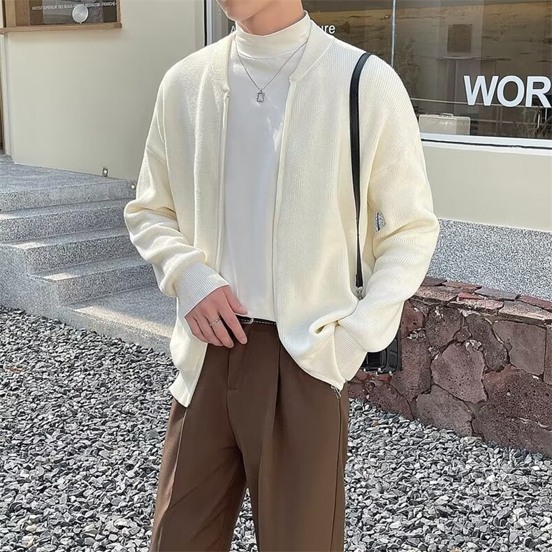 早秋新款男士拼接撞色长袖针织毛衣外套B15P52,男装针织衫/毛衣,星座1116-2