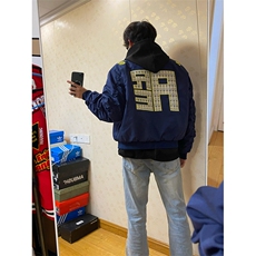 秋冬字母飞行夹克男女小众设计百搭廓形加棉加厚上衣外套MJ97，男装夹克，星座1116A（原606A-3）