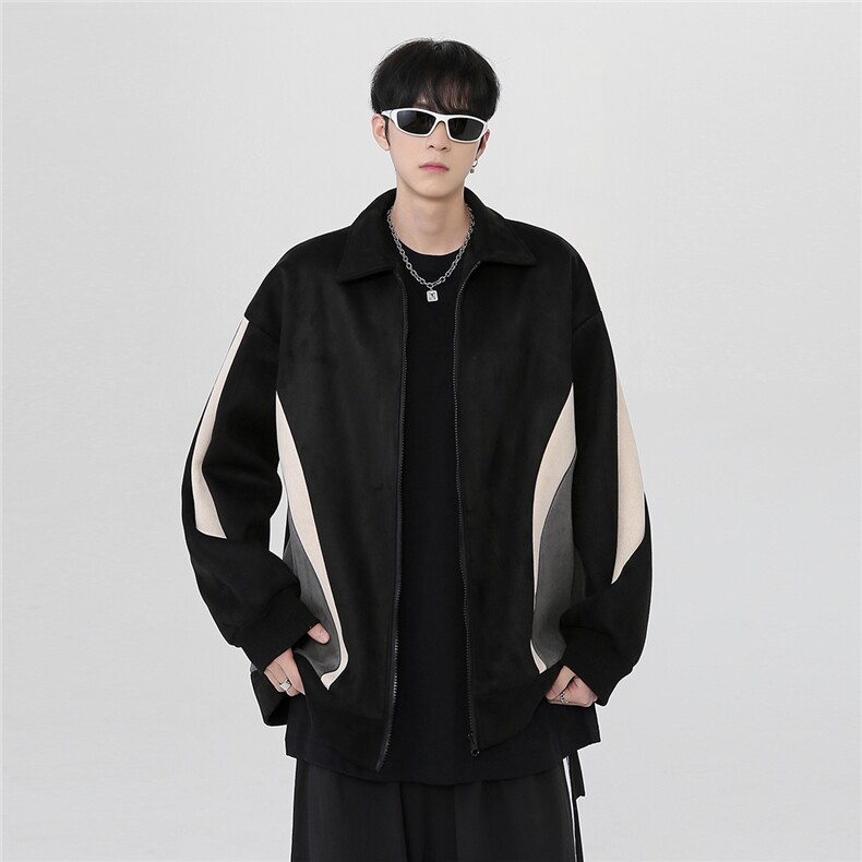 2025设计感撞色夹克外套男春秋新款韩版宽松上衣可二开JK501-P65,男装夹克,电商C307