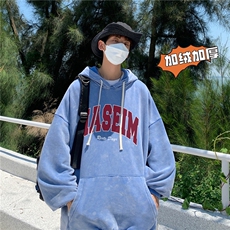 加绒新款港风宽松连帽套头卫衣X5685-常规P70控88-加绒P80控98，男装卫衣，电商A061-1