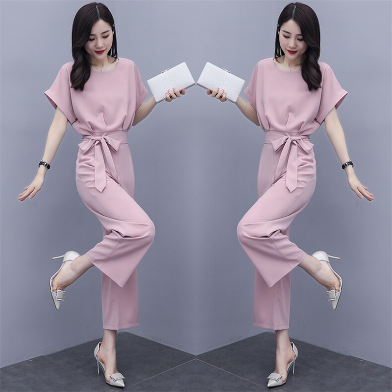 2021年夏季新款韩版减龄时尚气质百搭简约通勒两件套送腰带,女装职业装,丽美静依