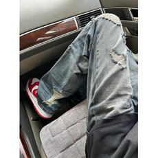 破洞牛仔裤男夏季水洗复古做旧直筒长裤休闲裤子N111，男装牛仔裤，星座1116A（原606A-3）