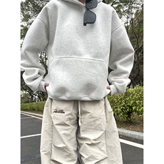 抖音得物高品质二开秋冬美式高街重磅结构辑明线连帽卫衣外套W75，男装卫衣，电商A486