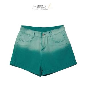 渐变设计感牛仔裤子女2025年夏季新款高腰直筒阔腿甜辣短裤ins潮图片