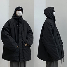 现货~秋冬宽松棉衣男装中长款连帽棉服XZ716A-1-MY154P100，男装棉衣，星座716A-1（原星座815）