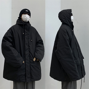 现货~秋冬宽松棉衣男装中长款连帽棉服XZ716A-1-MY154P100图片