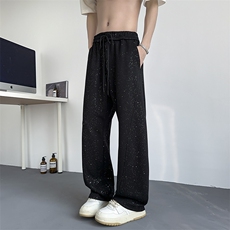 模特-满天星宽松运动卫裤垂感阔腿裤休闲裤9005-P48，男装休闲裤，电商B380（原B361）