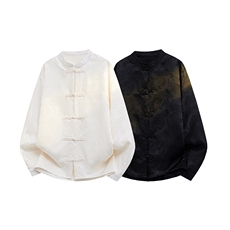 现货CS7187-P42特控78大码风盘扣新中式简约衬衫，男装衬衫，电商D232