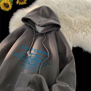 350克65棉高品质毛毯平铺华棉连帽卫衣套头休闲宽松WY809-P50控78图片