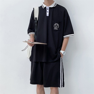 2023夏季polo衫短袖套装ins潮流百搭jk制服运动套装衣服 T634-P45图片