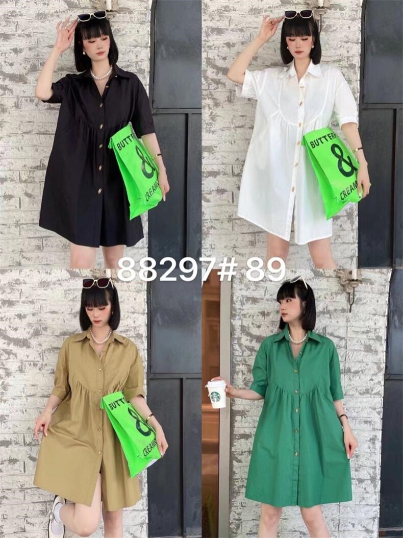 爱美欧夏季新款现货韩版时尚衬衫连衣裙，女装衬衫，爱美欧