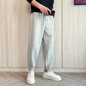 B340 BK29 P58 78 店主风小伙风束脚侧面拉条卫裤男图片