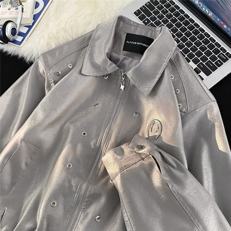 美式潮牌情侣设计感夹克宽松复古重工刺绣棒球服外套女男C415-75,男装夹克,星座911-2(原星座613-2）