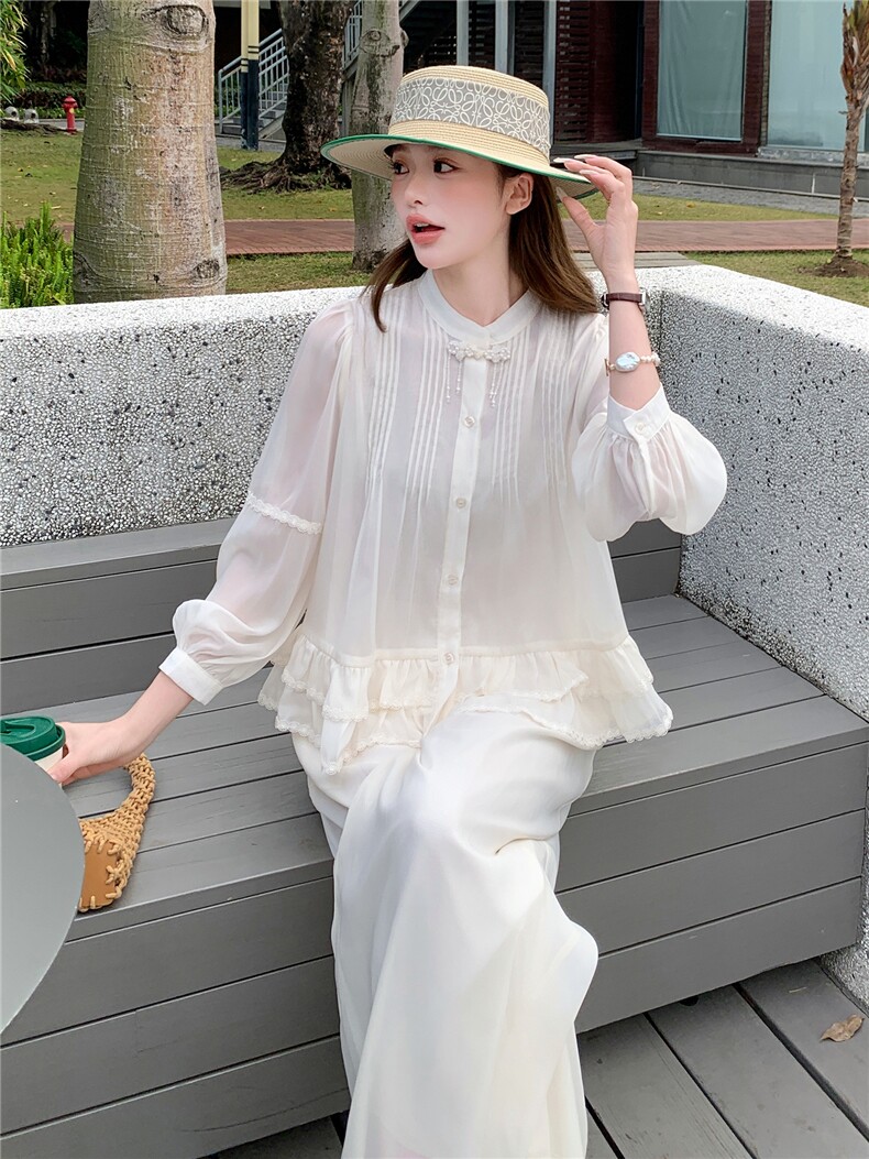 超仙时尚防晒套装女2026春夏新款半透减龄显瘦流行阔腿裙裤两件套,女装套装/套裙,衣秀之家
