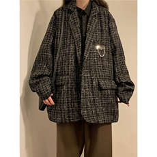 小香风中性风黄底西装女西服男大码西服女外套女XF8746P95控128，女装西装，星座226-2