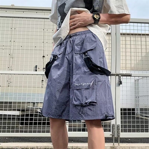 慵懒时尚潮流日系原宿大口袋抽绳美式机能冲锋短裤百搭新款图片