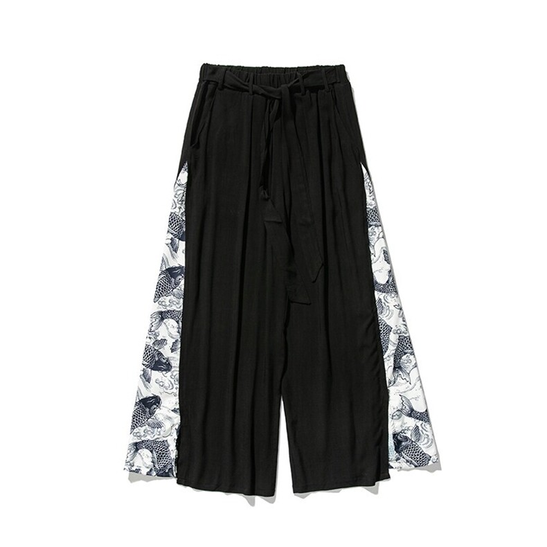 夏季大码风棉麻裙裤仙气汉服宋裤情侣阔腿休闲裤潮K109/P85,男装休闲裤,钱塘713