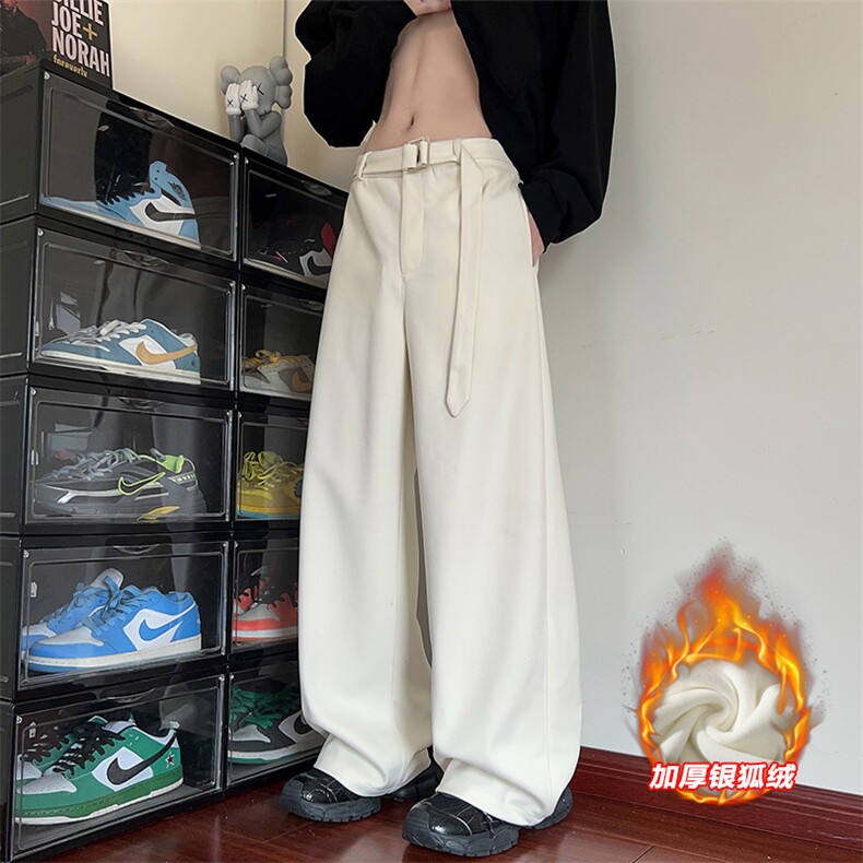 星空呢500g重磅保暖银狐绒腰带大码休闲裤男K5942J加绒-特P50控98,男装棉衣,电商A001
