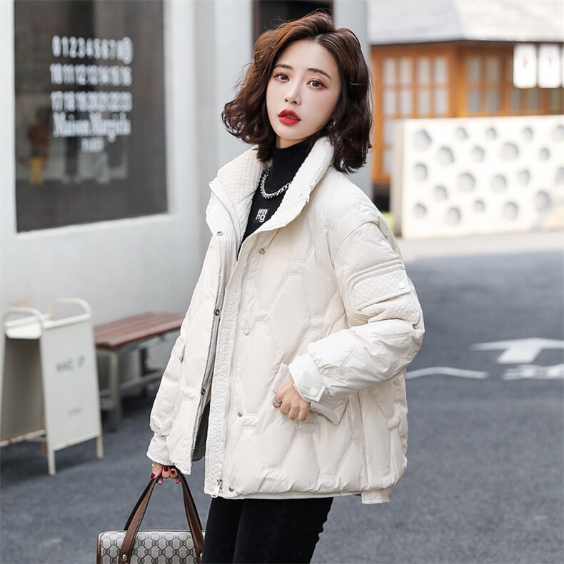 羽绒服女2022冬季新款女装韩版时尚休闲百搭白鸭绒外套,女装羽绒服,慧尚依恋