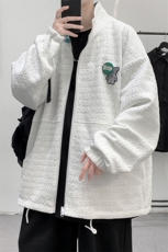 秋上新两面穿开衫夹克港风百搭男女韩版徽章棒球服外套8002-P100，男装夹克，电商A441-1