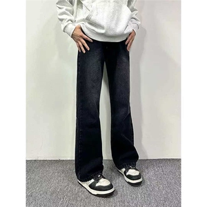 （网络图）黑灰渐变色微喇牛仔裤男款美式高街vibe裤子微喇J901图片