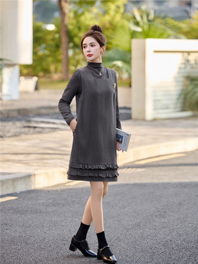 韩系高级感马甲+针织打底衫套装女2026春装新款两件套裙,女装套装/套裙,涵墨