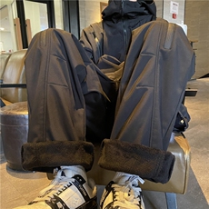 2024冬季拉链褶皱设计冲锋裤K23555-p50控68加绒K23555JR-p60控78，男装休闲裤，电商B315