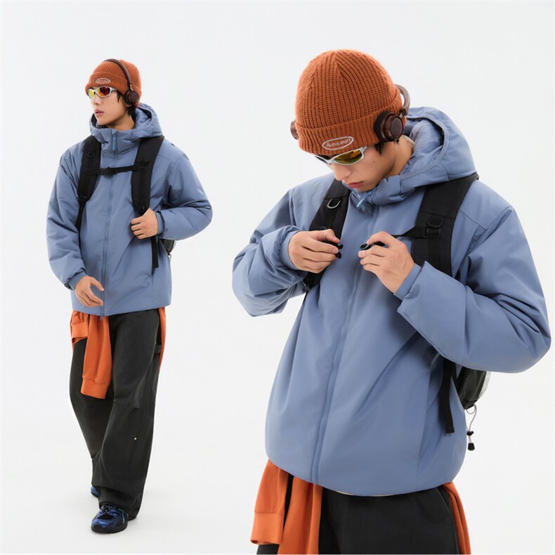 得物潮流高品质冬季连帽加绒加厚棉衣撞色棉服外套MY5568-P95,男装棉衣,星座610B-1