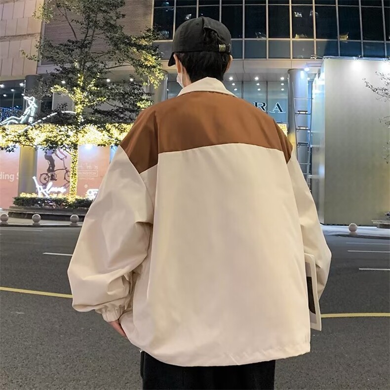 2023慵懒新款拉链男潮潮流外穿百搭立领ins夹克春季原宿长袖图片