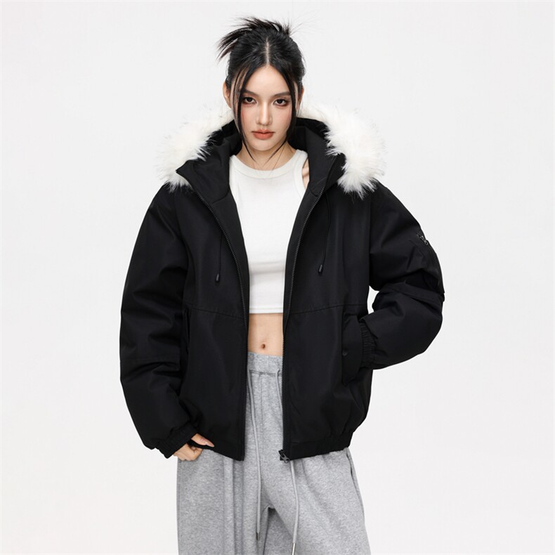 加厚大毛领夹克棉服男冬季保暖加绒工装派克服情侣防寒冲锋衣棉袄,男装棉衣,星座717