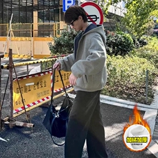 480G重磅加绒硬挺boxy男女秋冬美式高街结构双面连帽卫衣开衫外套，女装短外套，电商A486