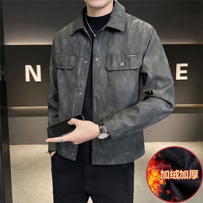加绒皮衣男冬季外套大货C317-J8880-P145,男装皮衣,电商C317