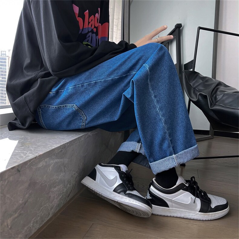 2025春款复古潮流时尚高街裤子港风宽松直筒裤A080-9231-P30控48，男装休闲裤，电商A080