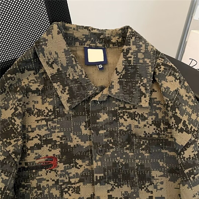 美式复古格子衬衫男长袖2026春秋新款宽松休闲bf衬衣C4554/P50,男装衬衫,星座506B