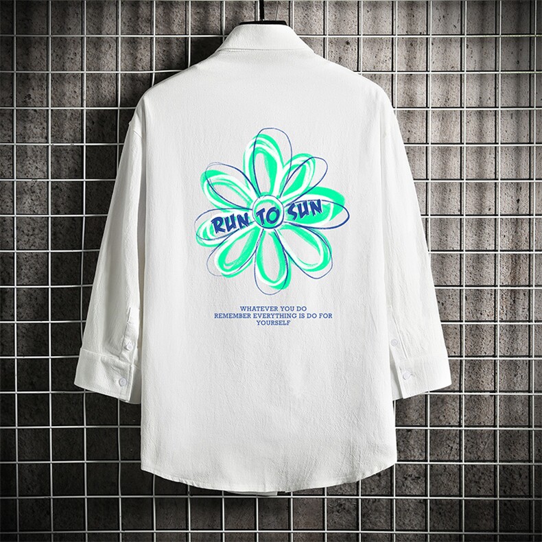 QC58170-P45亚七分袖衬衫男大码五分袖衬衣男短袖网格挂拍，男装衬衫，电商A040A