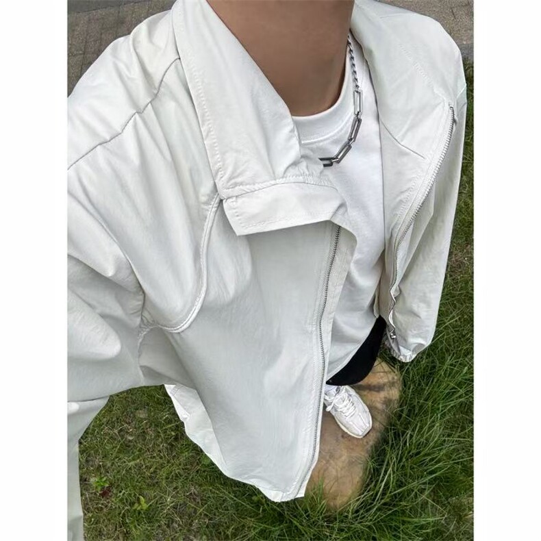 现货~紫红色男女夏季立领结构设计感速干防晒外套F25217批58,男装防晒衣,星座1004-6