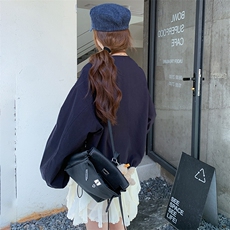 简约设计感外套女短款藏青色2025春季新款休闲百搭气质上衣，女装短外套，纯色衣恋
