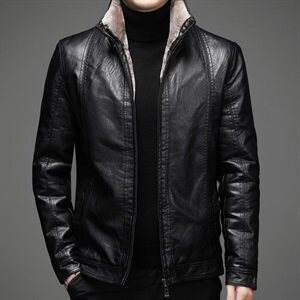Y5703钱塘2021-2高端加绒加厚男士翻领皮衣夹克大货足跑量P160