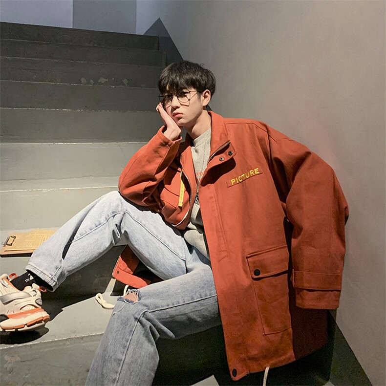 港风新款宽松夹克百搭外套J,男装夹克,电商A132（原电商B245）