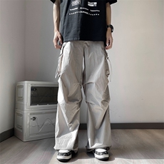 夏季美式机能工装裤男设计感小众hiphop宽松直筒拖地裤K7193-P42，男装休闲裤，星座512-4