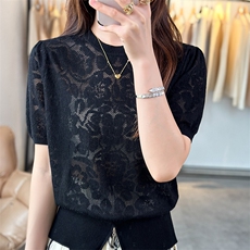 2025年夏季不连帽镂空拉链款时尚百搭通勤，女装T恤，森墨