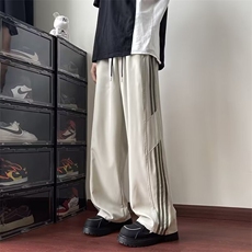 百搭条纹速干裤子男士薄款宽松男生运动裤青少年休闲长裤A617/P40，男装休闲裤，星座506