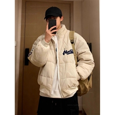 复古灯芯绒冬季刺绣立领棉服男女宽松面包服情侣外套M8055，男装棉衣，星座1116A（原606A-3）