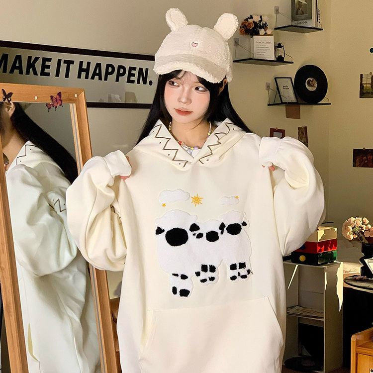 5206-P55新款宽松毛巾绣潮牌卫衣外套薄款/加绒，女装卫衣/绒衫，星座617A-2