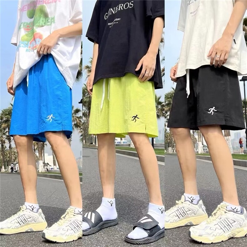 美式多巴胺彩色沙滩裤子夏季新款潮牌宽松休闲五分裤运动短裤男,男装牛仔裤,星座506A