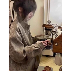 有货树纹肌理千鸟格外套男秋冬高级感立领哈灵顿夹克LJK9566-P78，男装夹克，星座1008
