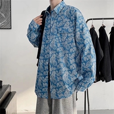 腰果花长袖衬衫男港风日系外套C005P32，男装衬衫，星座1116-2
