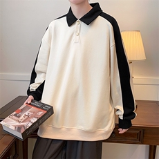 春款新品纯色休闲翻领卫衣宽松时尚卫衣男女同款WY013-P70控价98，男装卫衣，电商A441-1