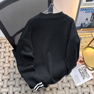 亨利领毛衣冬季宽松复古潮流慵懒情侣套头长袖针织衫MY09583-P58图片