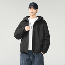 2025新款秋冬季加厚夹棉上衣服连帽外套男士工装保暖夹克W0132，男装夹克，电商D215